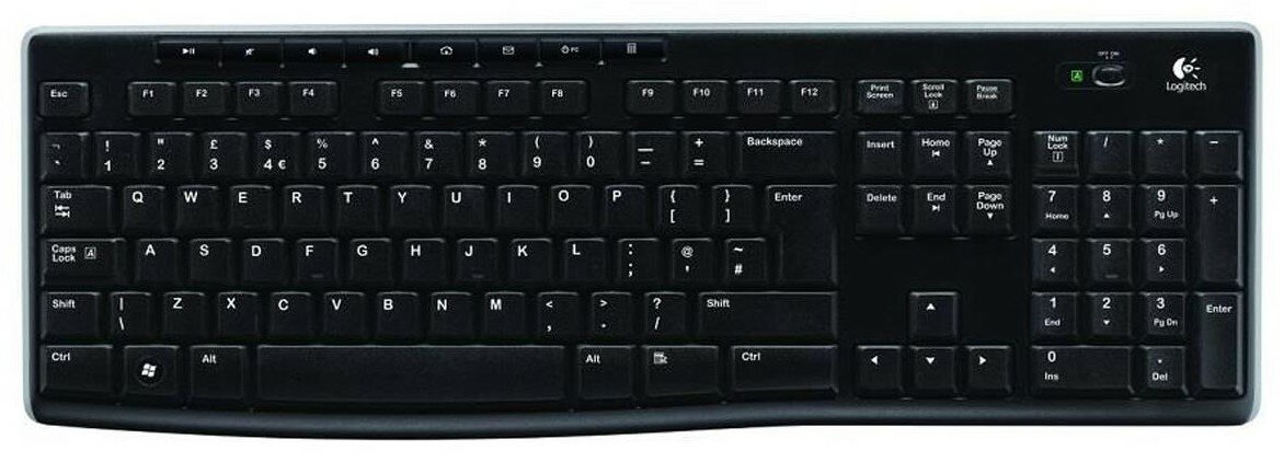 Klawiatura LOGITECH Wireless Keyboard K270 Góra