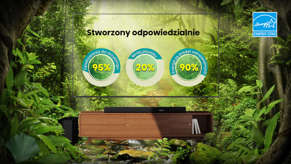 Soundbar HISENSE HS3100 - Przyjazny dla środowiska, soundbar stojący na komodzie