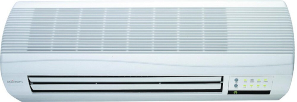 Kurtyna powietrzna OPTIMUM KP-1000 ceramiczny energooszczędny element grzejny wbudowany termostat łatwy montaż nawiew gorący ciepły lub zimny