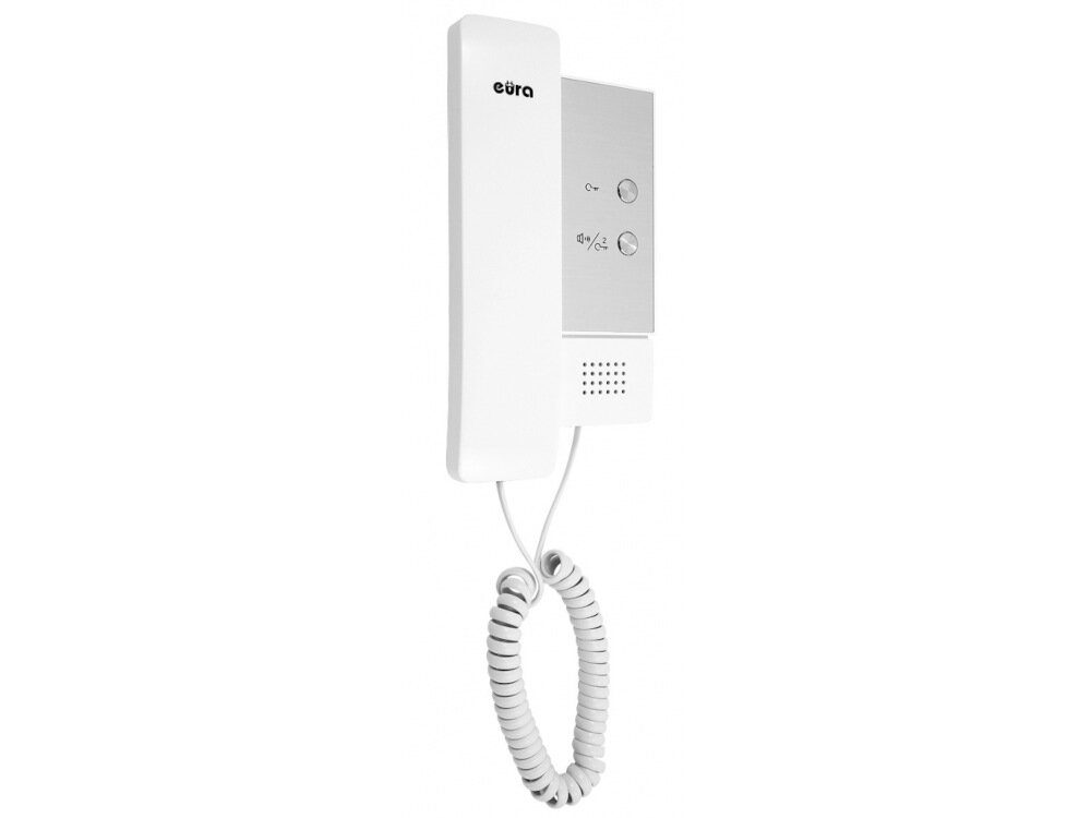 Unifon EURA VMA-37A5 Biały dwa przycoski funkcyjne do owteorania zamka regulacja glosnosci gongu automatyczne wyrownanie sygnalu wzmocnienie sygnalu