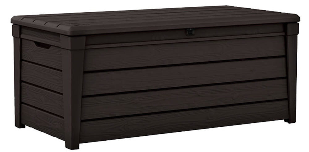 Skrzynia ogrodowa KETER Brightwood Box 454L Brązowy mocna wytrzymała pięknie zaprojektowana estetycznie wykończona