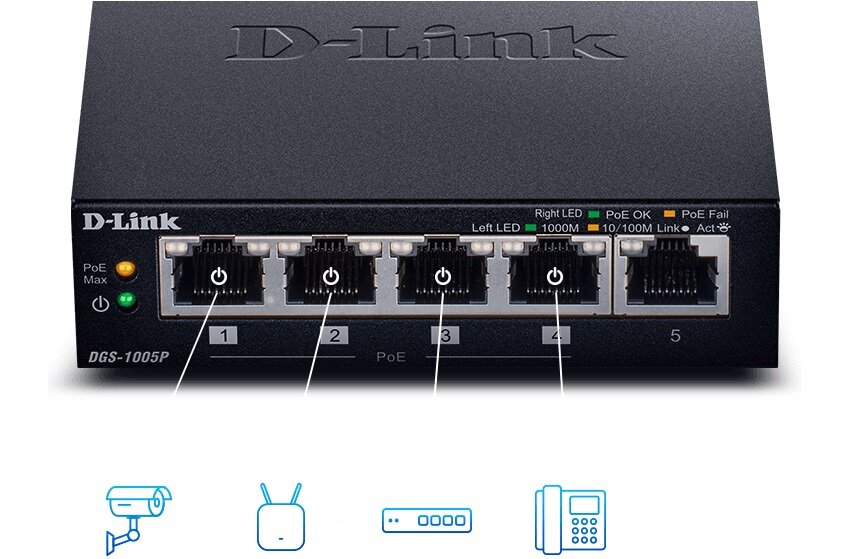 Switch D-LINK DGS-105 - wysoka jakość połączenia 