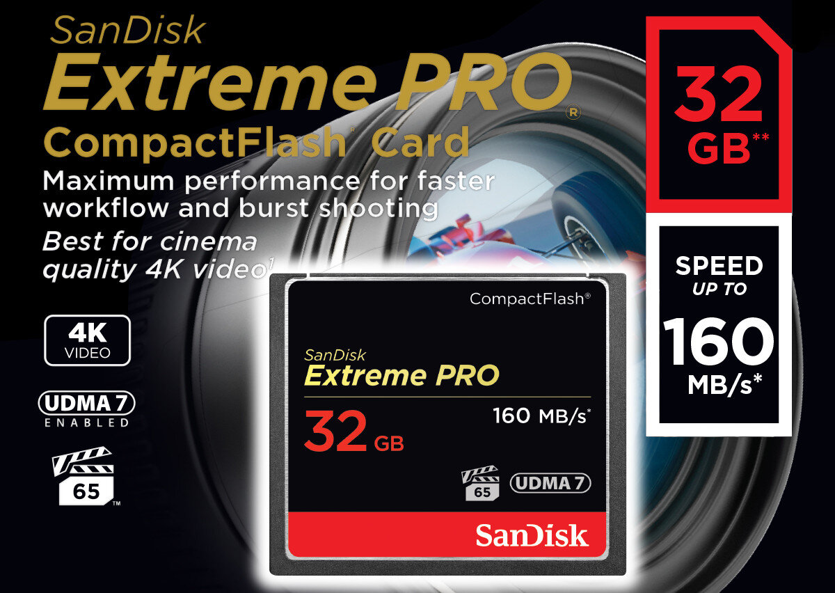 Karta pamieci SANDISK Compact Flash Extreme Pro 600X 32GB zawartosc opakowania