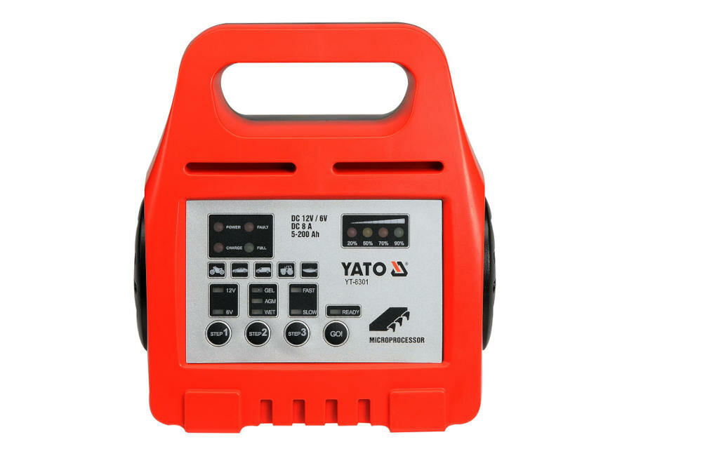 YATO YT-8301 urządzenie ładowanie akumulator regulacja prąd wspomaganie boost transformator bezpieczniki przeładowanie przepięcie tryby ładowanie