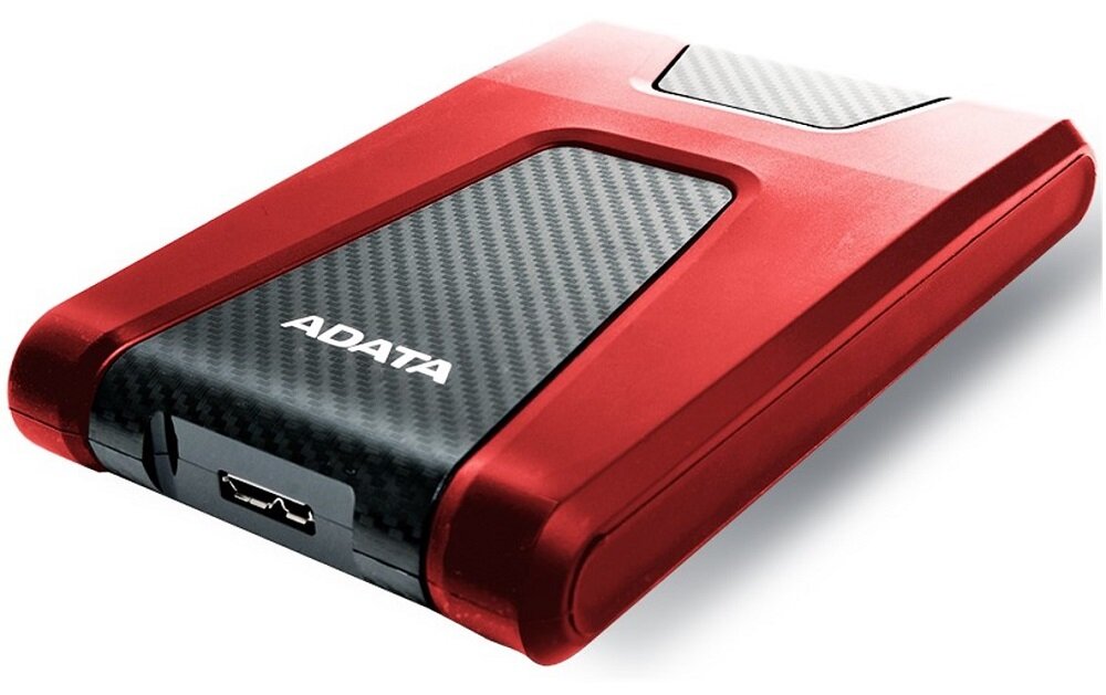 Dysk ADATA DashDrive Durable HD650 1TB Czerwony Obudowa, która odznacza się dużą odpornością na uszkodzenia