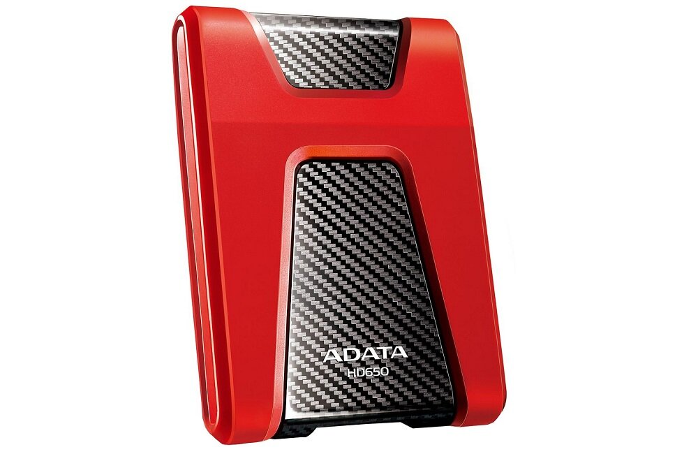 Dysk ADATA DashDrive Durable HD650 1TB Czerwony Kompaktowy wymiar dysku Dobre rozwiązanie jako magazyn na różne dokumenty biurowe czy pliki multimedialne