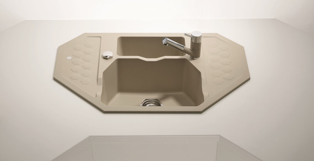 Zlewozmywak ALVEUS Sensual 60 4306002 Pebble komora wymiary mycie użytkowanie podbudowa wysokość łatwy montaż higiena czyszczenie