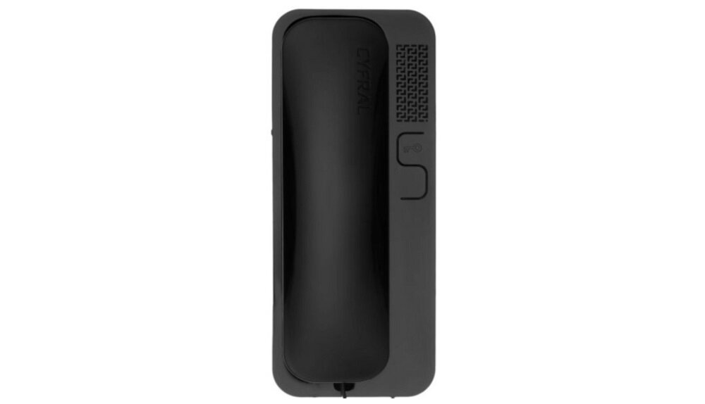 Unifon CYFRAL Smart 5P Czarny przyciski umieszczone w obudowie przycisk funkcjny uruchamia drzwi wejściowe zdalnie źródła światła możliwość aktywacji elektrozaczepu regulacja głośności rozmowy dźwięku powiadomienia funkcja całkowitego wyłączenia dźwięku