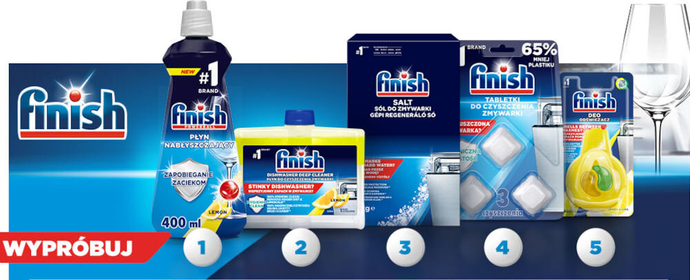 Nabłyszczacz do zmywarek FINISH Shine Protect Cytrynowy 800 ml anti odor