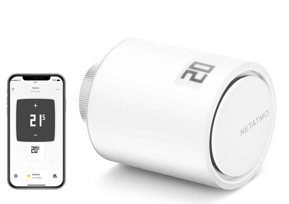 Głowica termostatyczna NETATMO Valves Wi-Fi sterowanie za pomocą głosu z asystentami Google Amazon Alexa na system Android i iOS